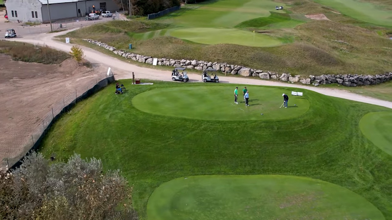 Aerial view of a golf event